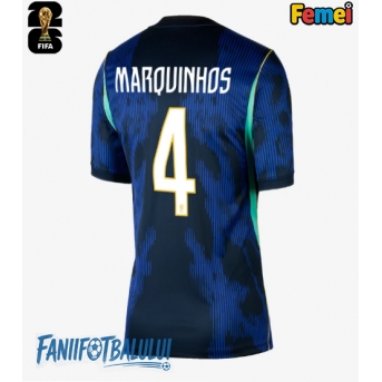 Brazilia Marquinhos #4 Echipament de Fotbal Replică Mondial 2026 Femei Deplasare